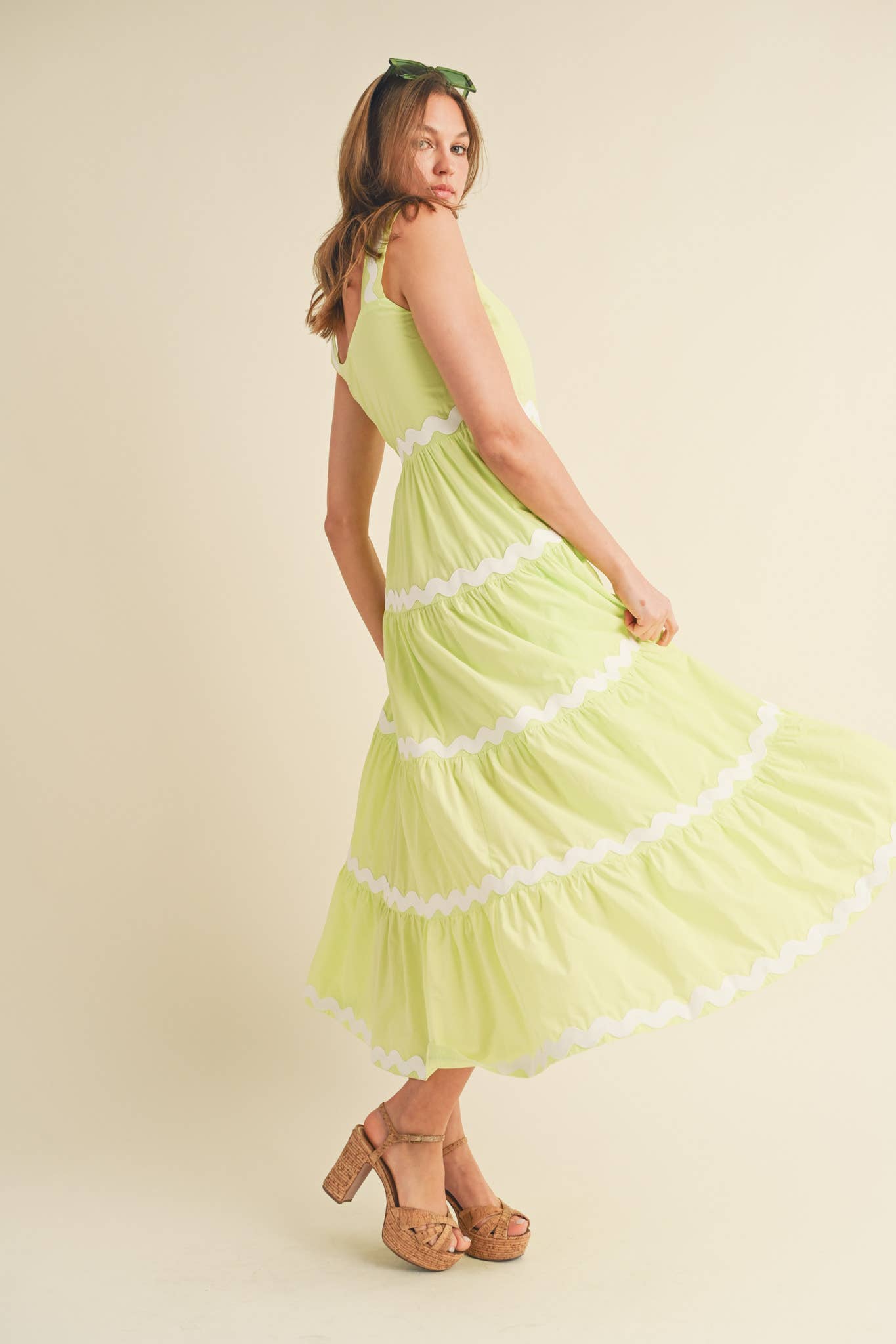 Ric Rac Trim Midi Dress