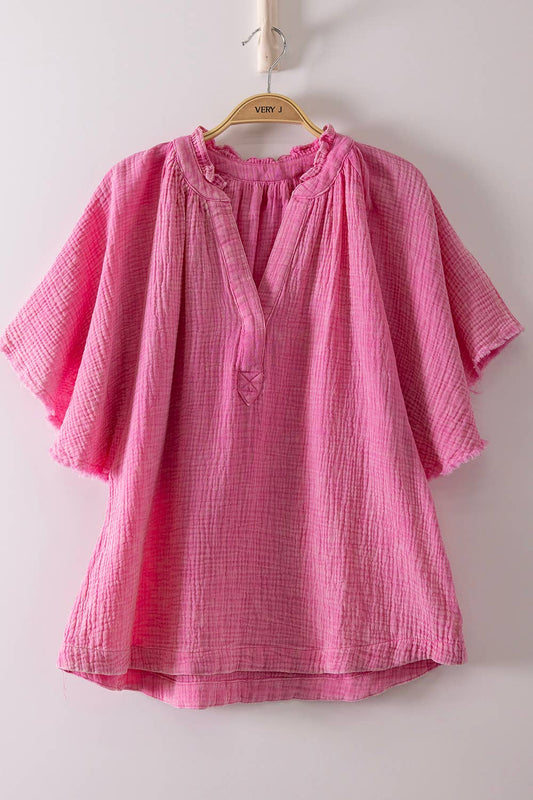 Mineral Washed Gauze Top