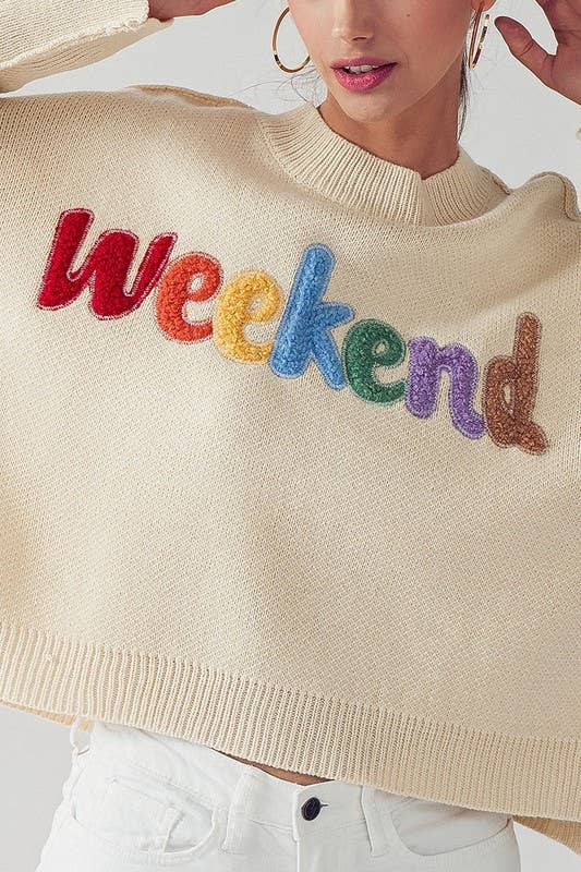 Cream Weekend Knit Sweater