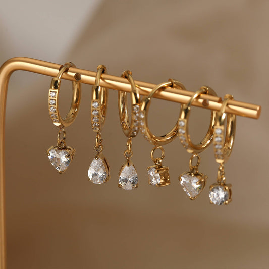 Waterproof Drop Crystal Earrings