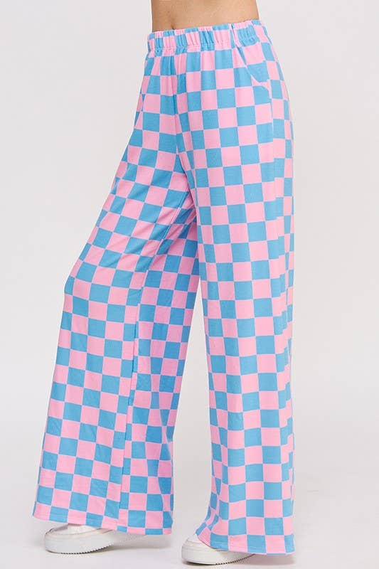 Plus Checkerboard Pants