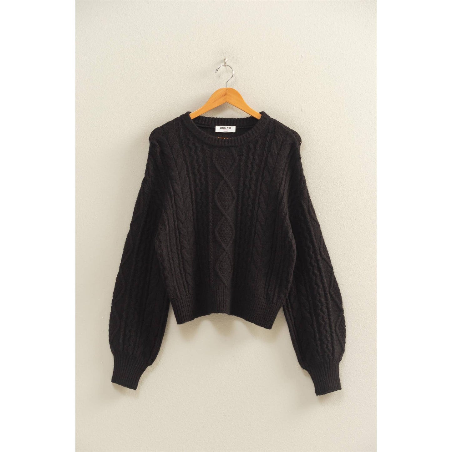 Cable Knit Balloon Sleeve Sweater