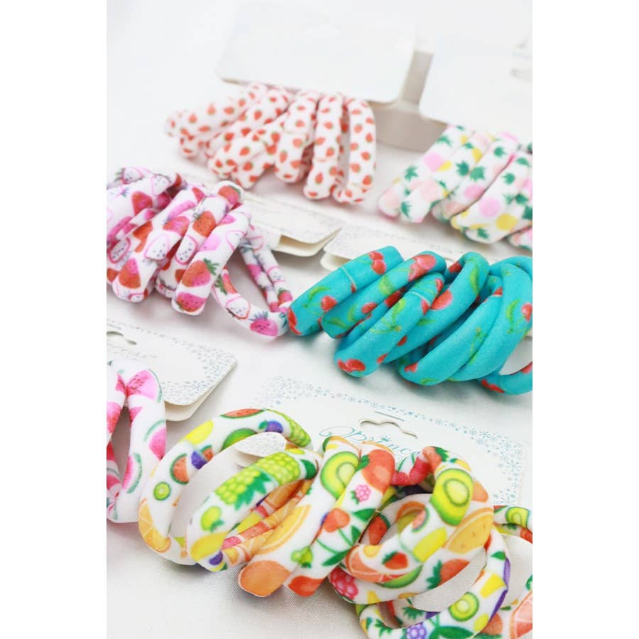 Fruit Print Hair Tie Set