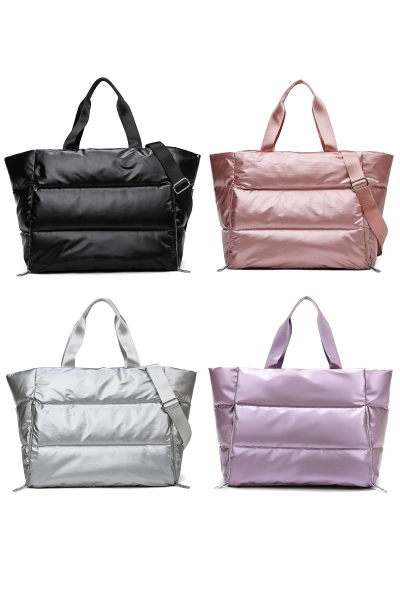 Metallic Quilted Tote Bag