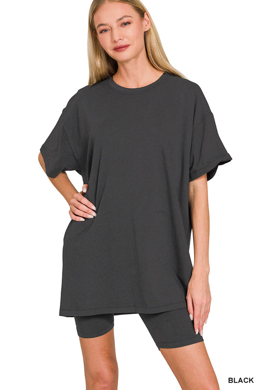 Cotton Round Neck Biker Set