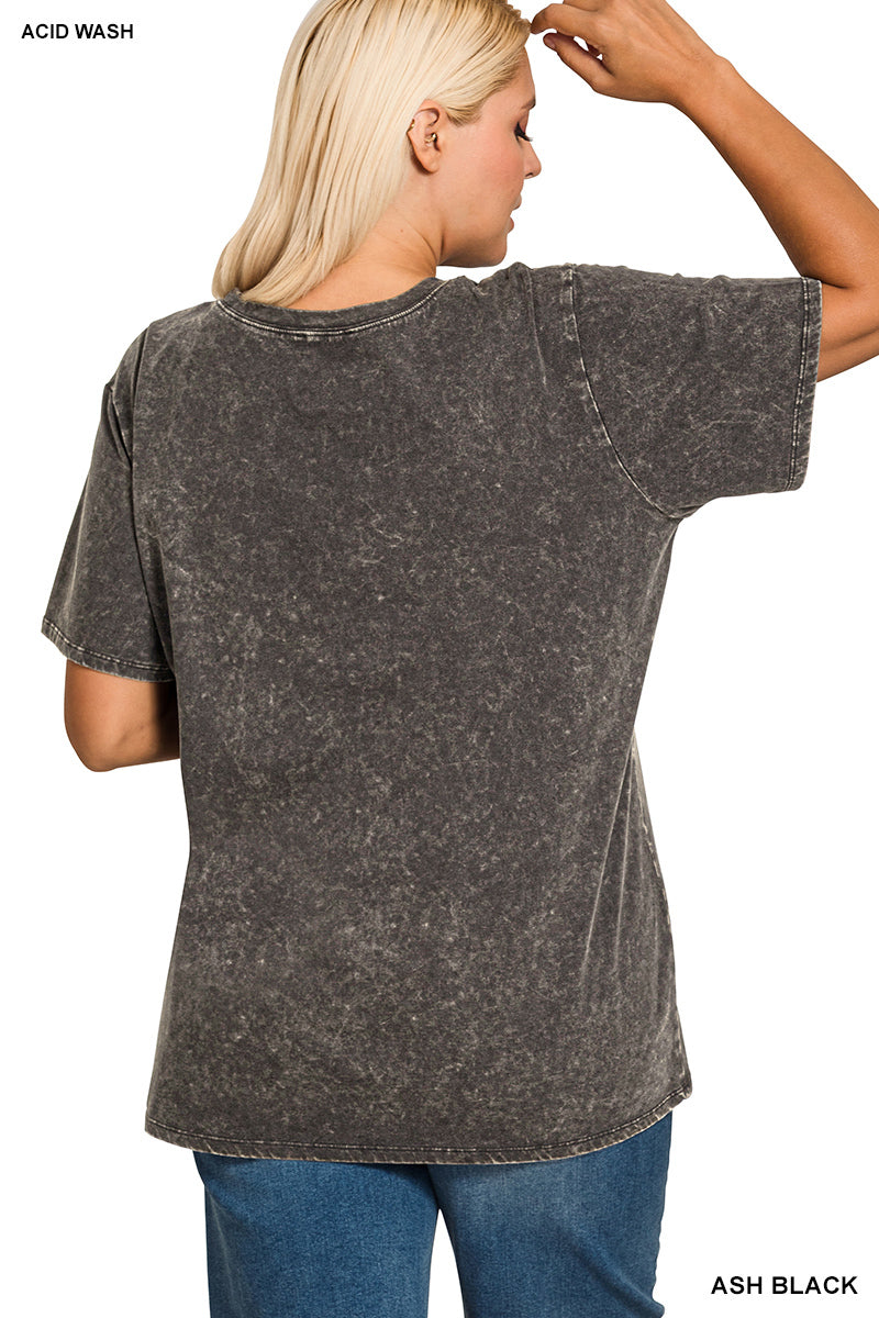 Zenana Acid Wash Tee