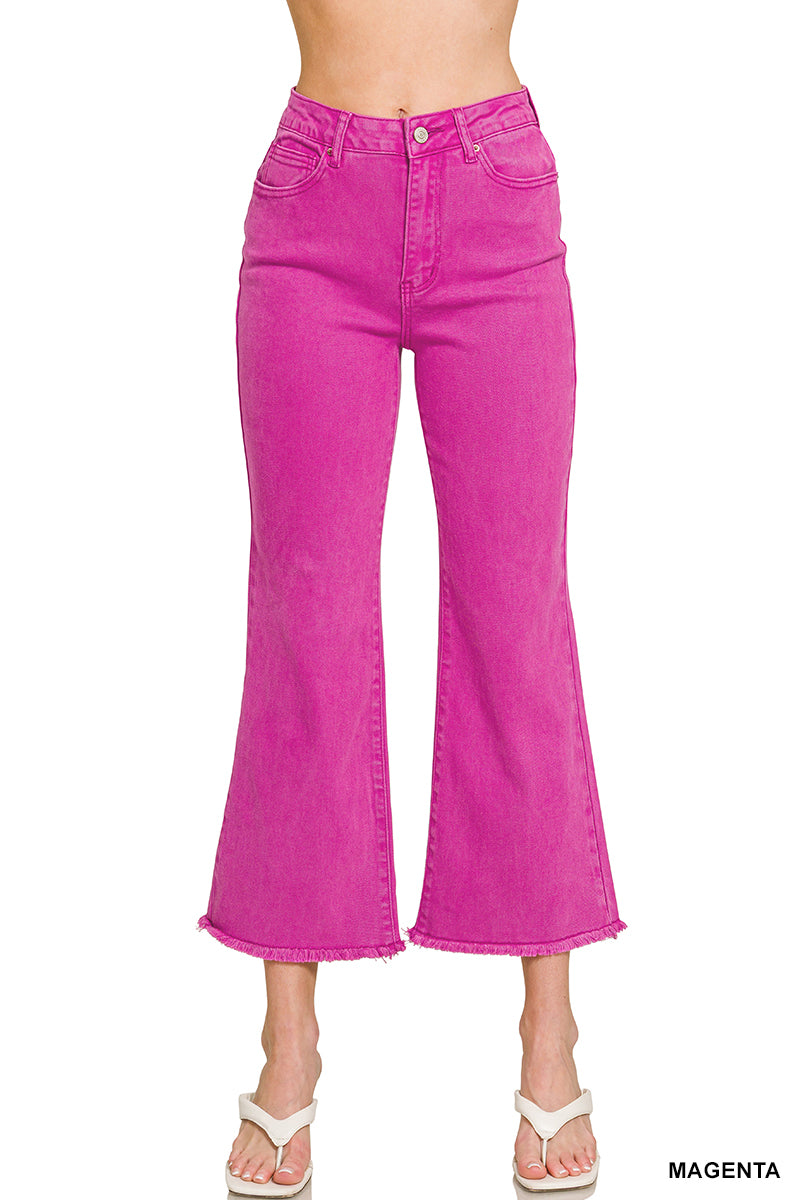 Zenana Fray Hem Pants