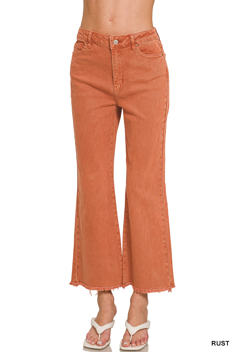 Zenana Fray Hem Pants