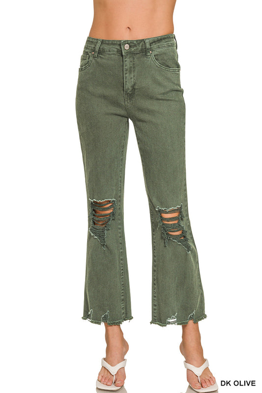 Acid Wash Distressed Jeans