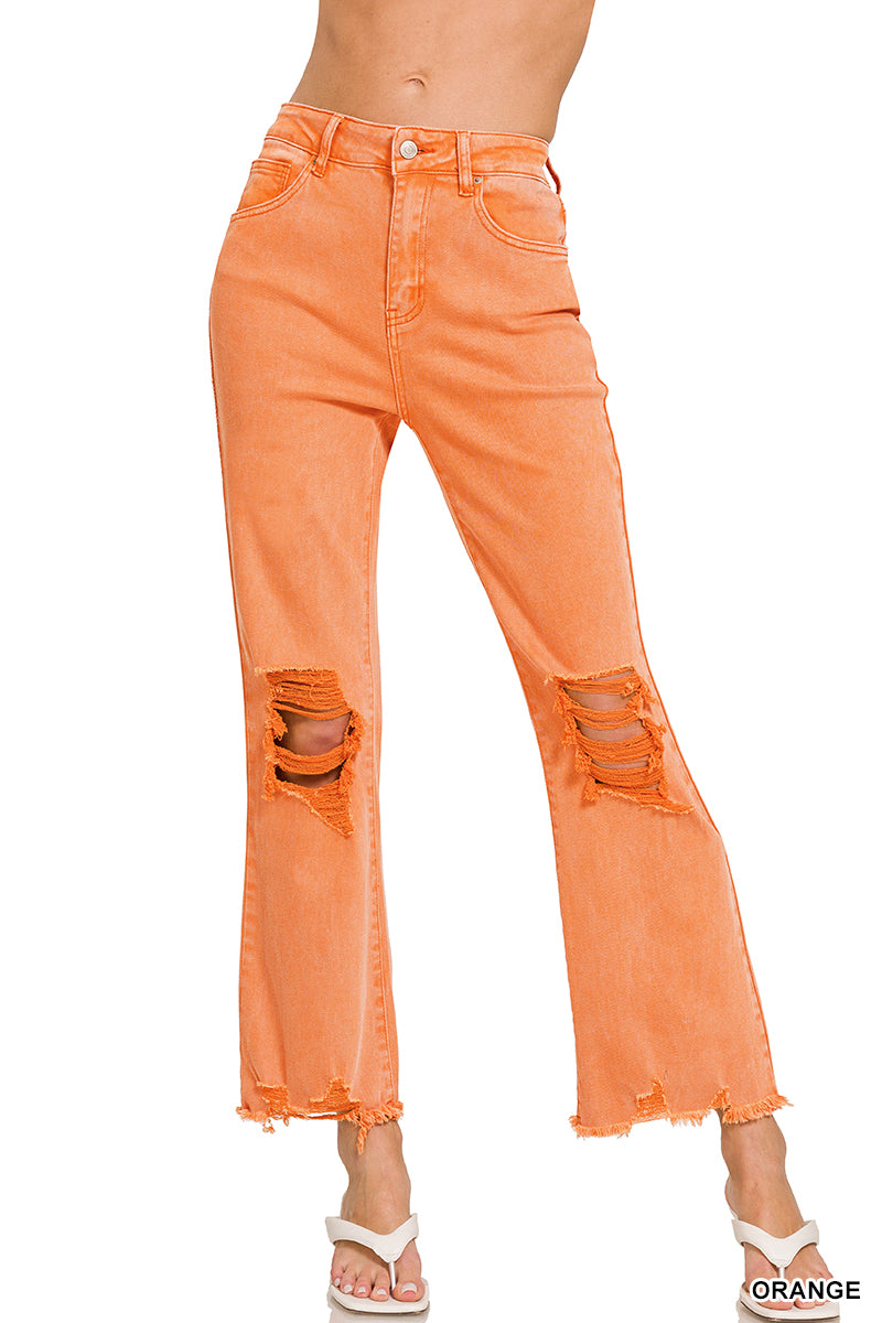 Acid Wash Distressed Jeans