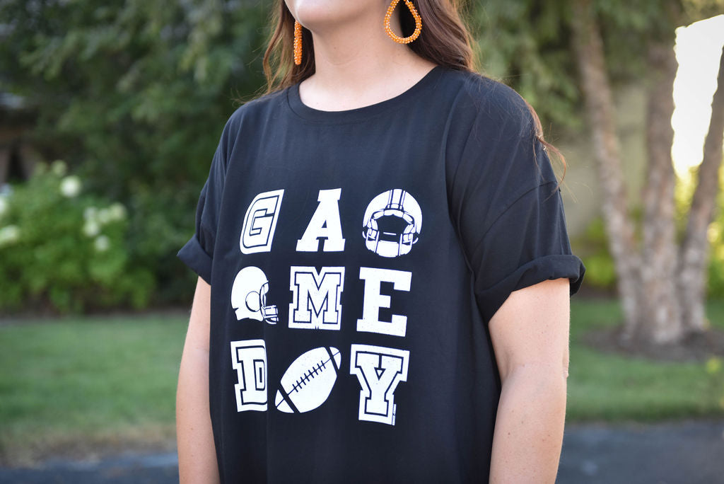 Game Day Black T-Shirt Dress