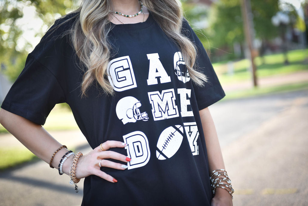 Game Day Black T-Shirt Dress