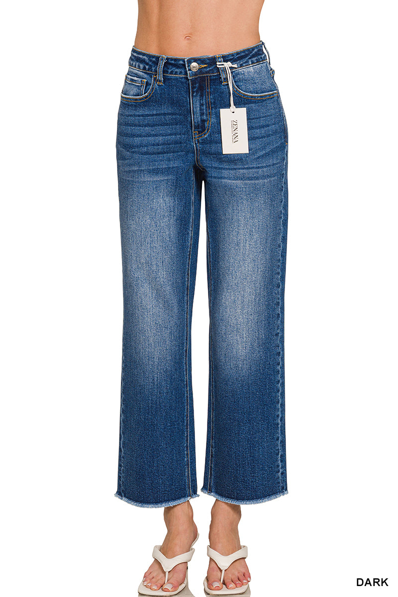 High Waist Straight Leg Denim Pants