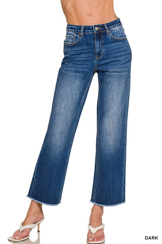 High Waist Straight Leg Denim Pants
