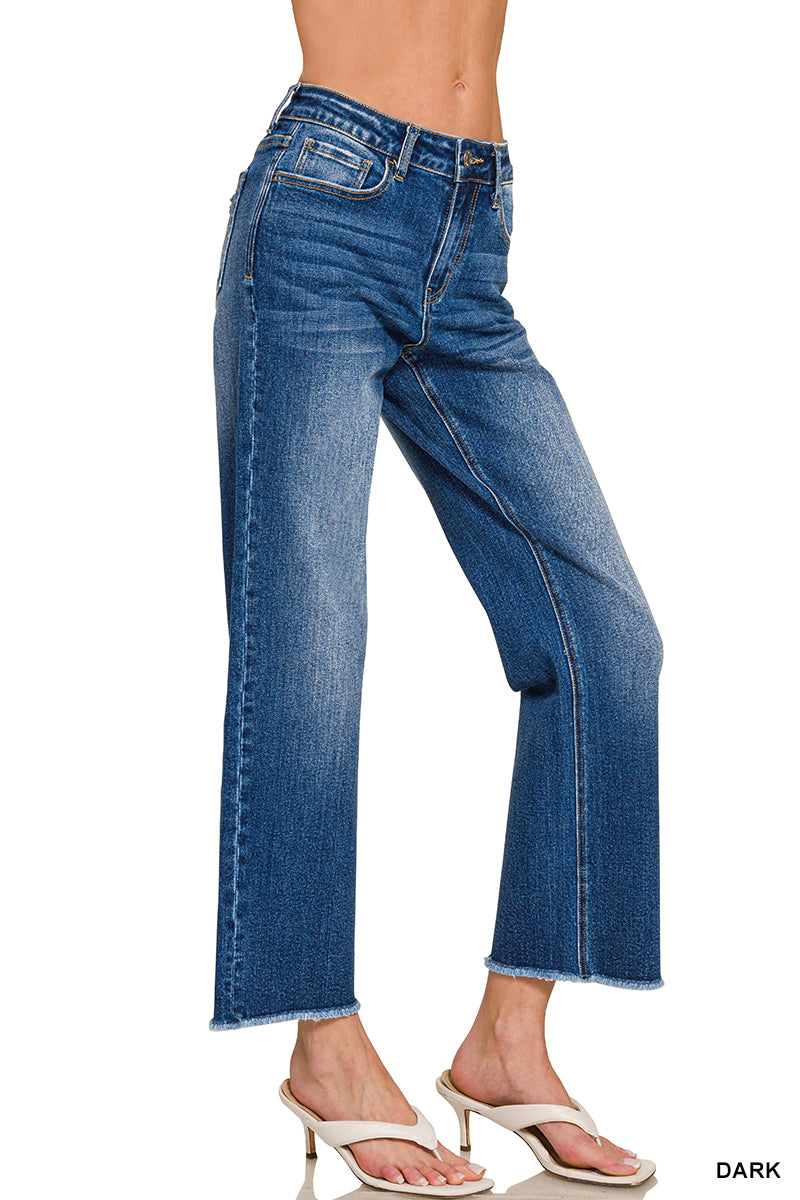 High Waist Straight Leg Denim Pants