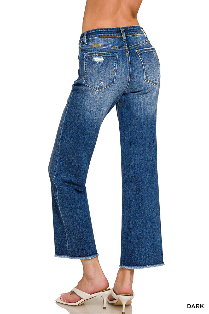High Waist Straight Leg Denim Pants
