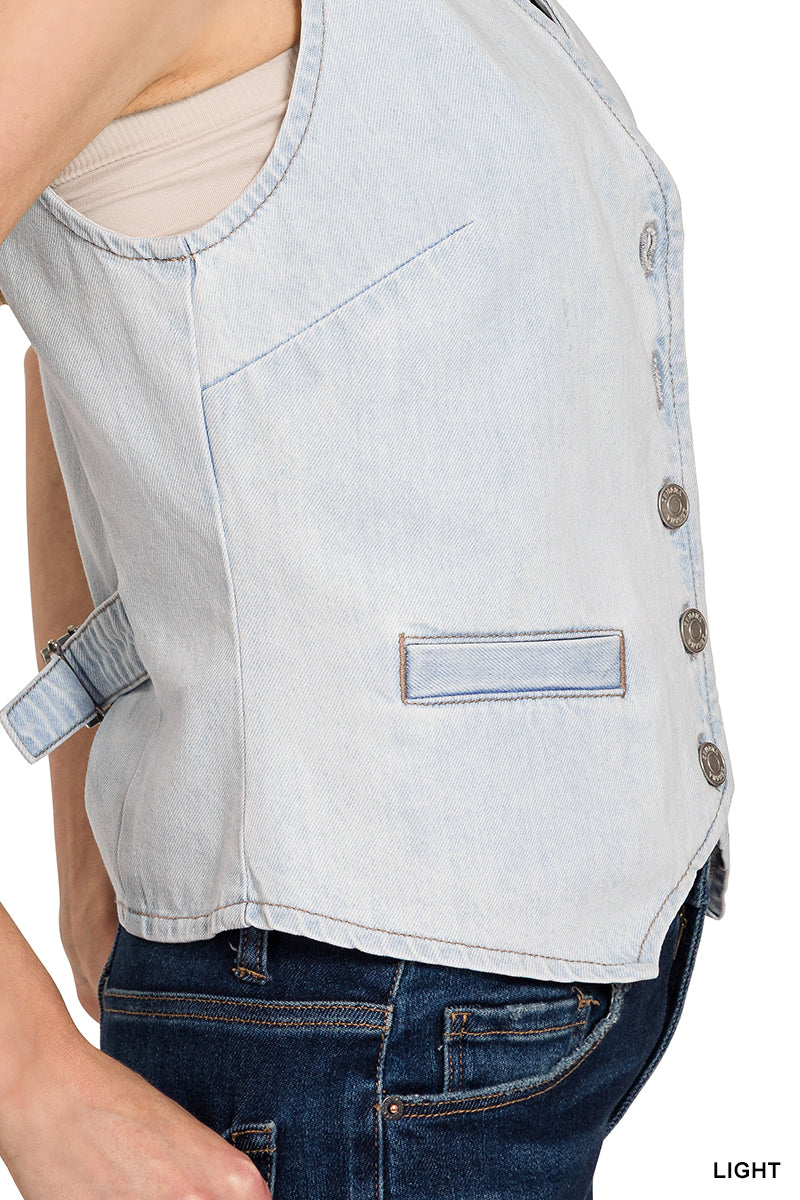 Button Up Denim Vest
