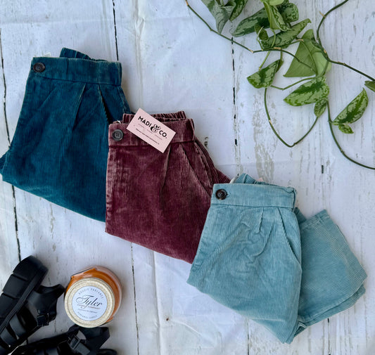 Corduroy Pleated Pants