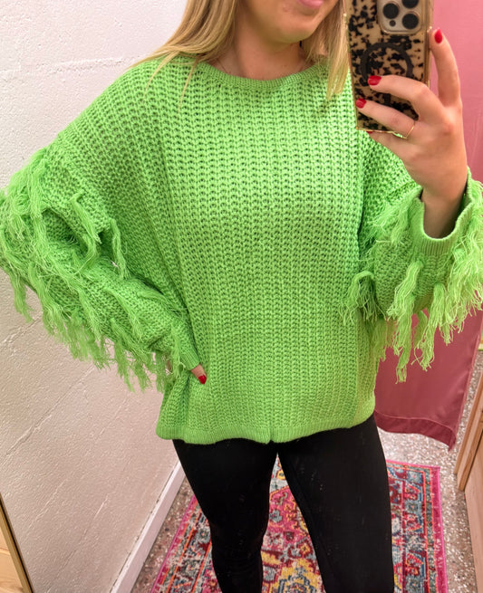 Fringe Sleeve Sweater