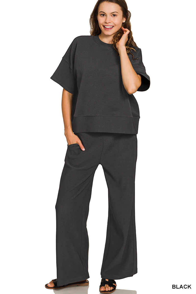 Luxe Ribbed Tee & Pants Set