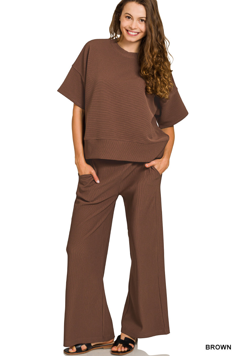 Luxe Ribbed Tee & Pants Set