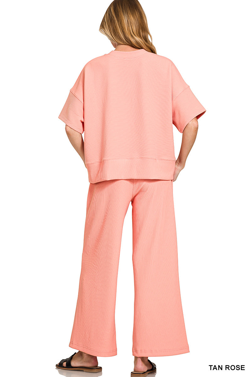 Luxe Ribbed Tee & Pants Set