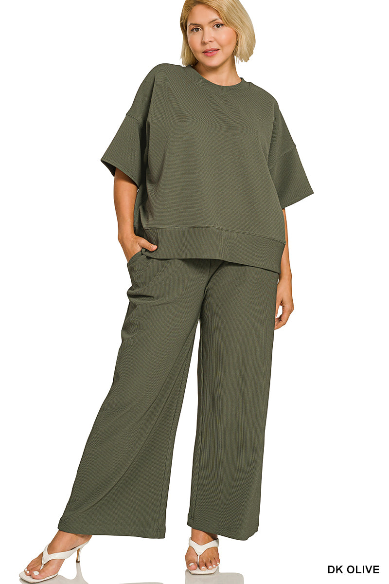 Luxe Ribbed Tee & Pants Set