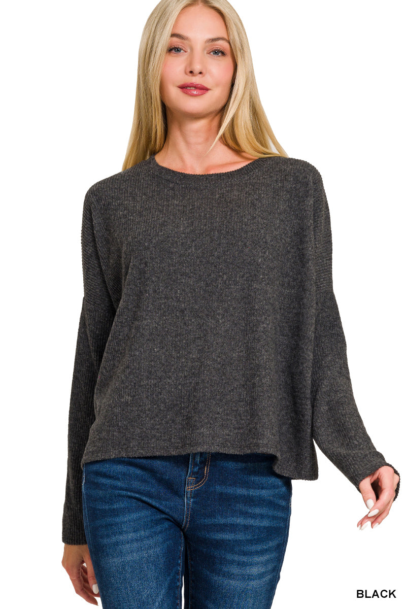 Ribbed Dolman Sweater