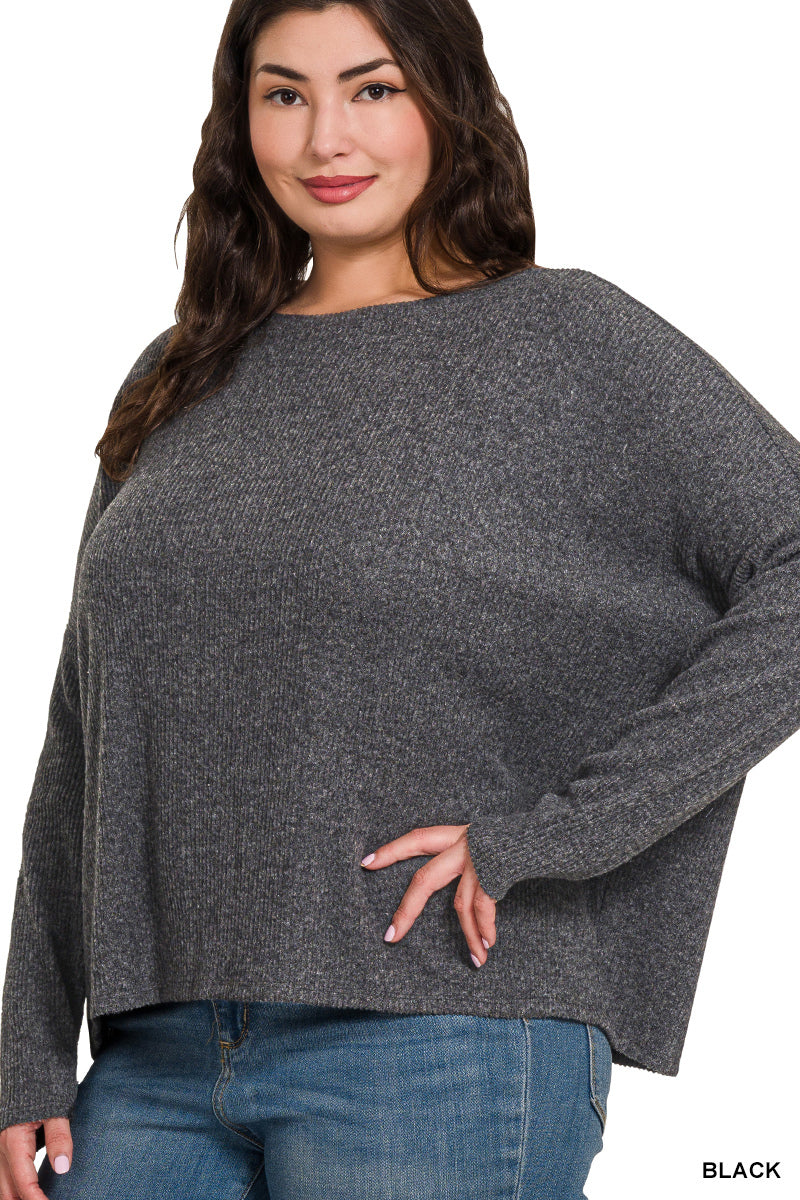 Ribbed Dolman Sweater