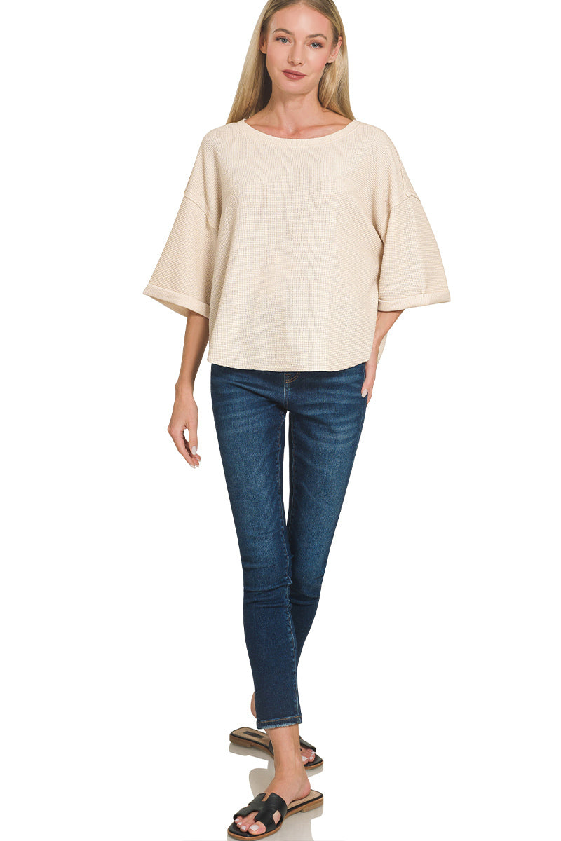 Knit Curved Hem Top