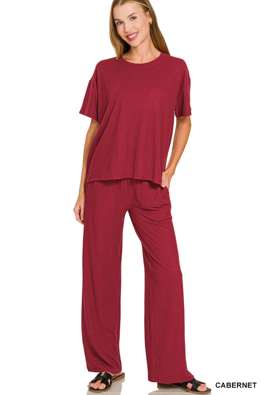 Soft Hacci Pants Set