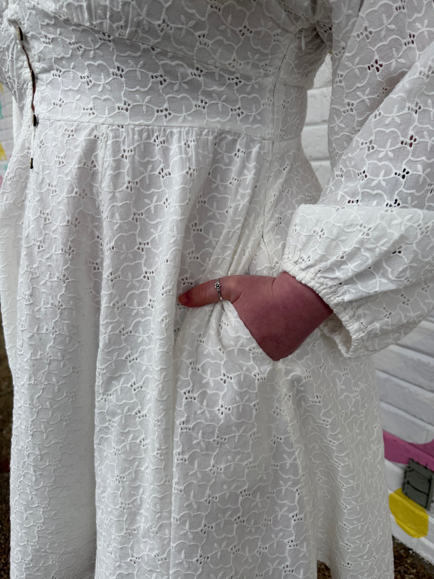 Ella Eyelet Button Down Dress