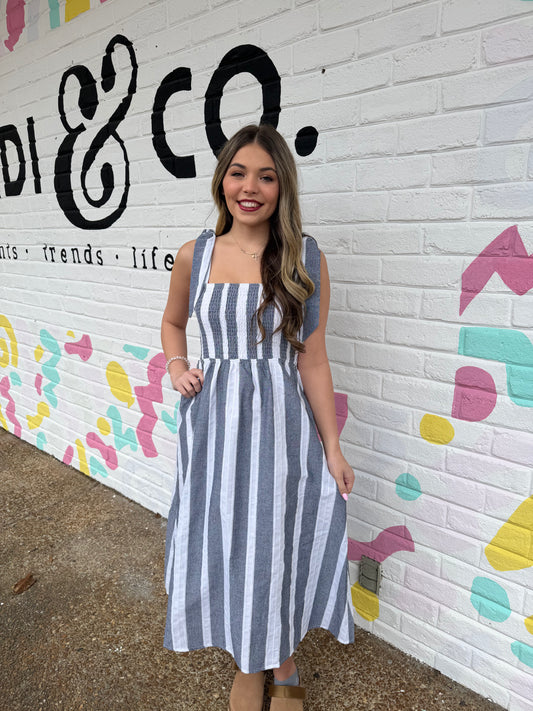 Daphne Stripe Midi Dress