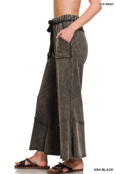 Flare Raw Hem Pants