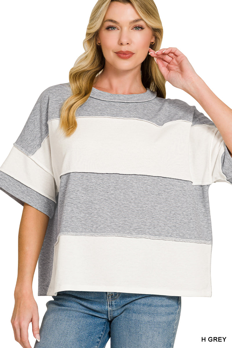 French Terry Stripe Top