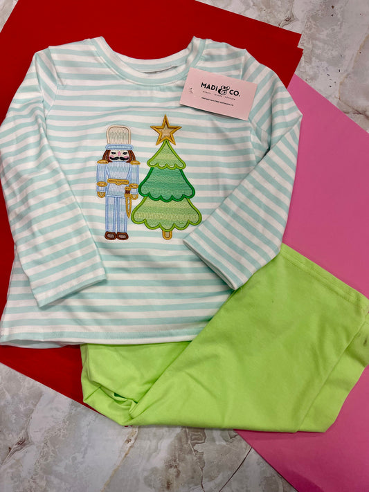 Nutcracker Christmas Tree Embroidery Boy Set