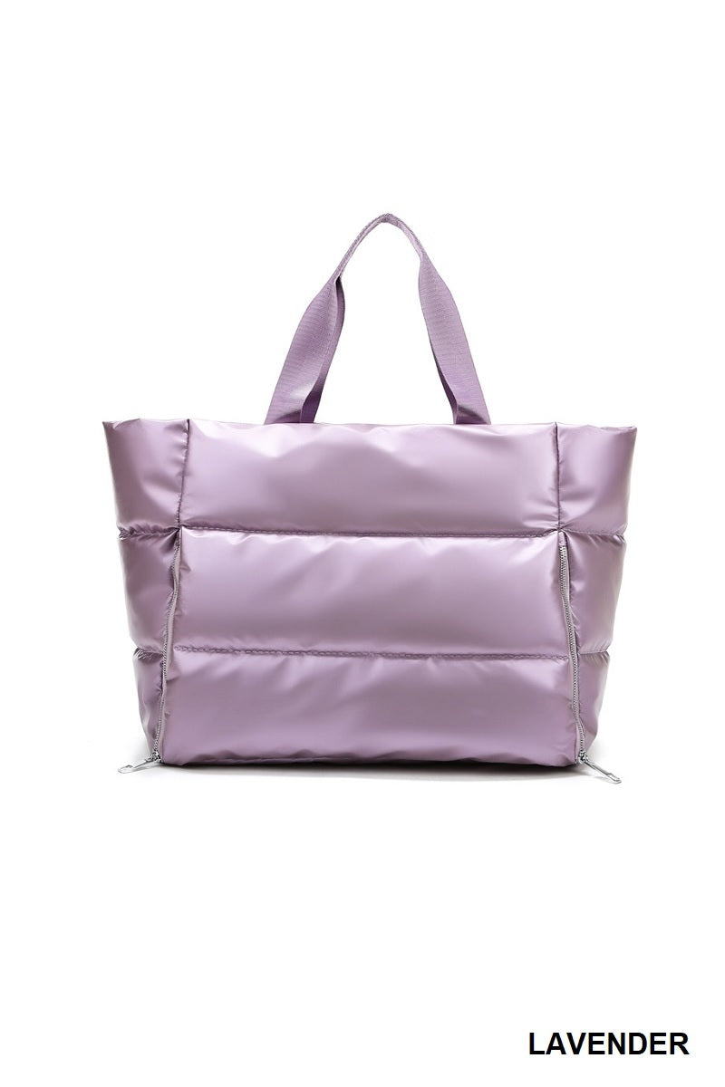Metallic Quilted Tote Bag