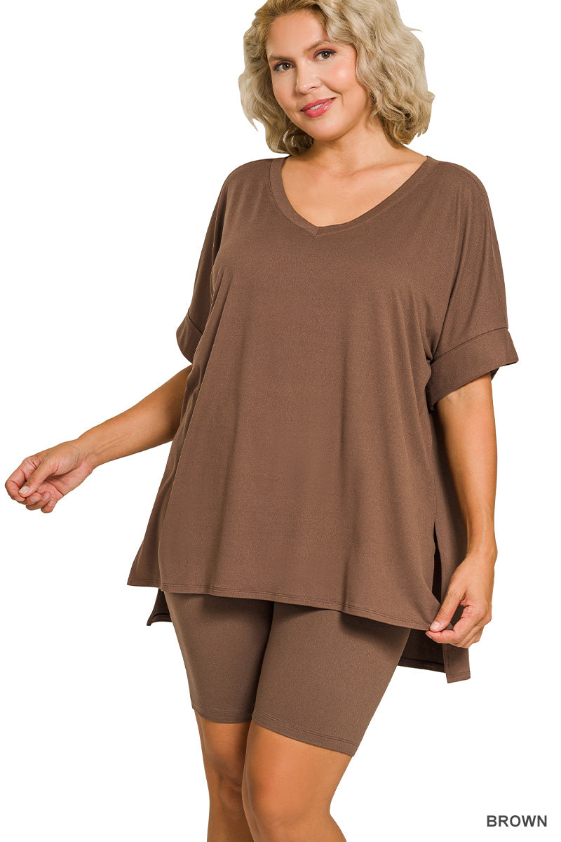 Microfiber Tee & Biker Shorts Set