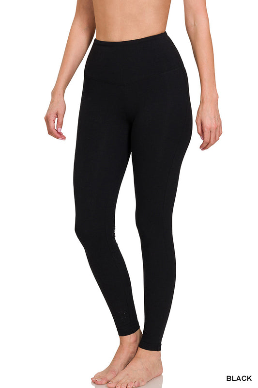 Wide Waistband Full Length Leggings