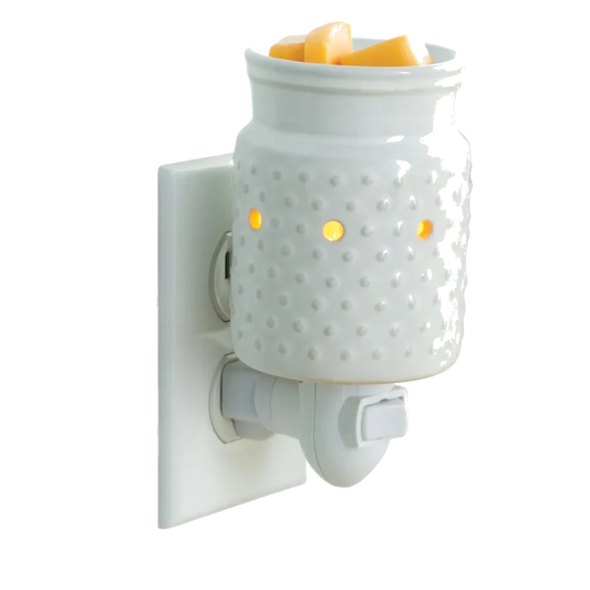 White Hobnail Pluggable Fragrance Warmer