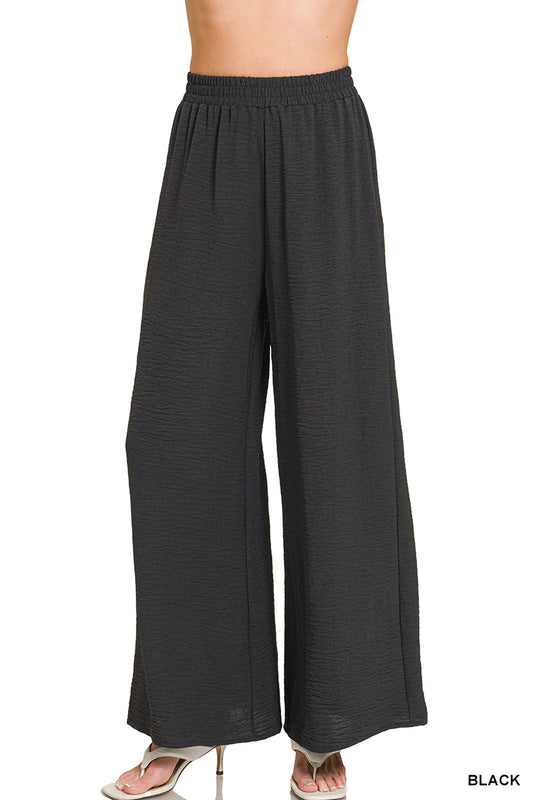 Woven Wide Leg Pants - Full Length