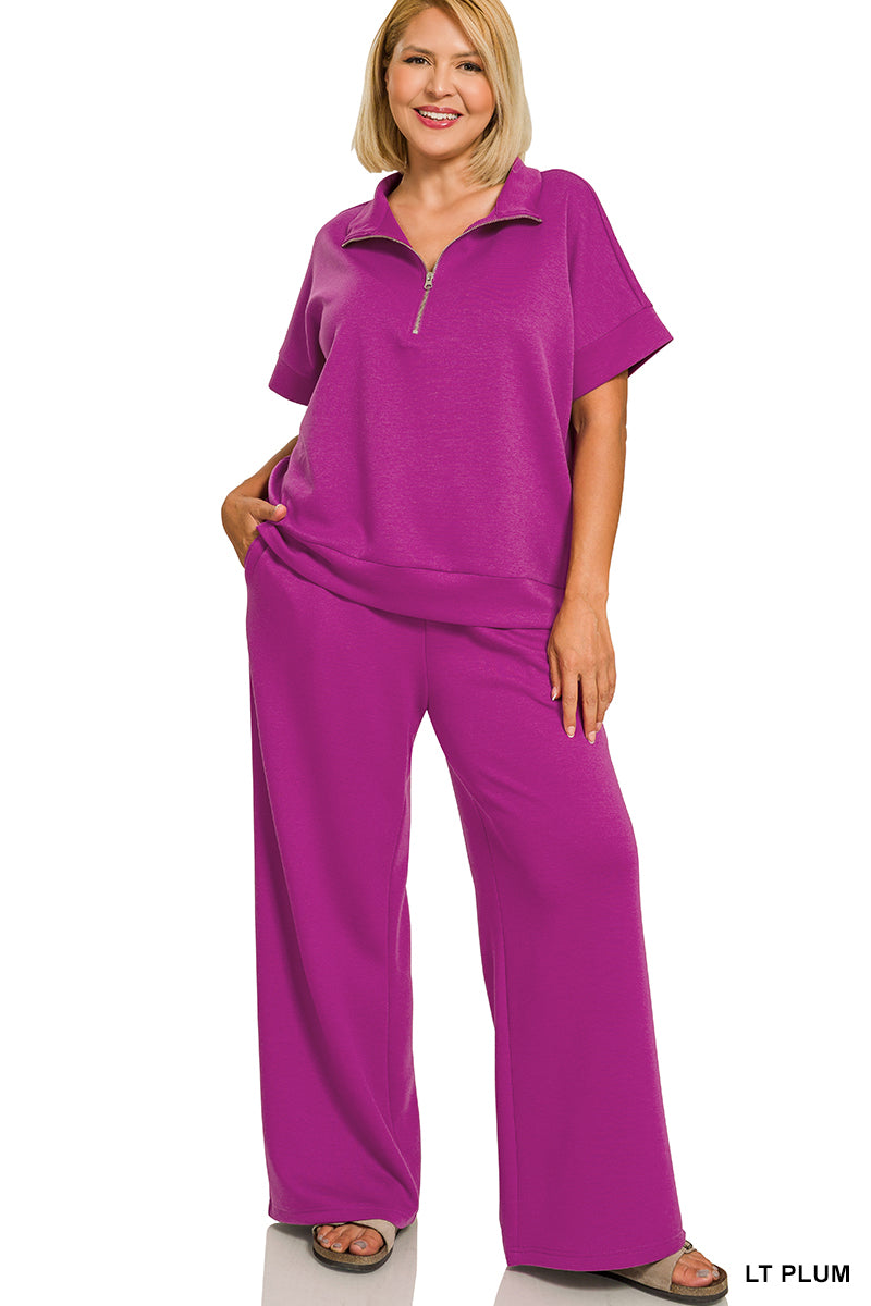 Scuba Half Zip Pants Set