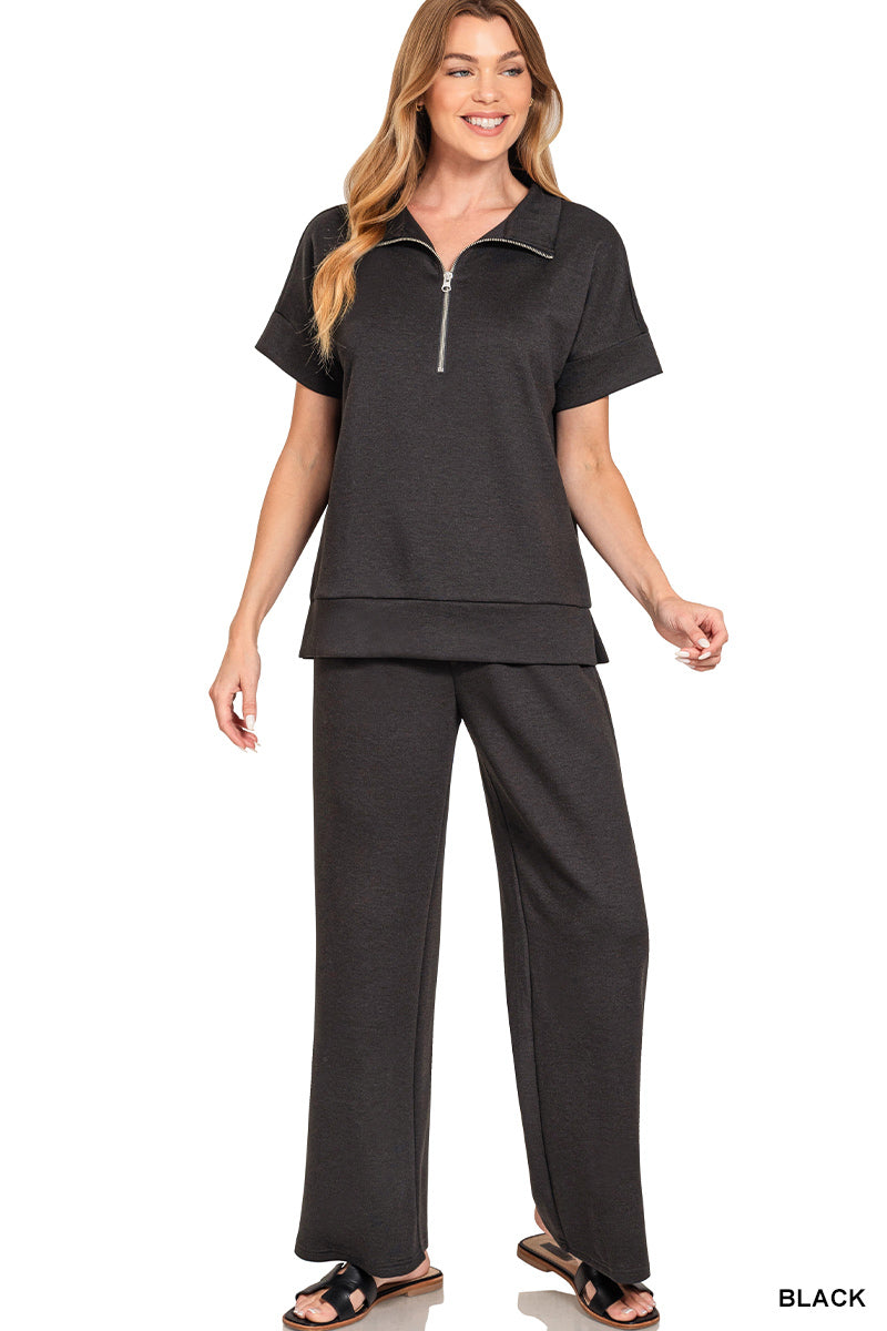 Scuba Half Zip Pants Set