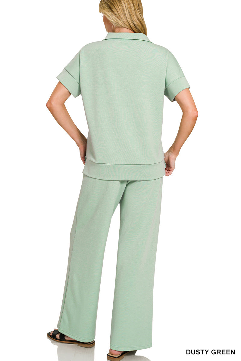 Scuba Half Zip Pants Set