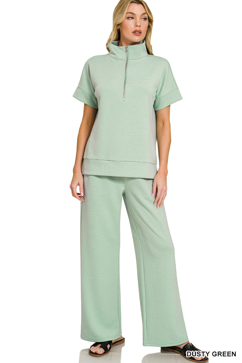 Scuba Half Zip Pants Set