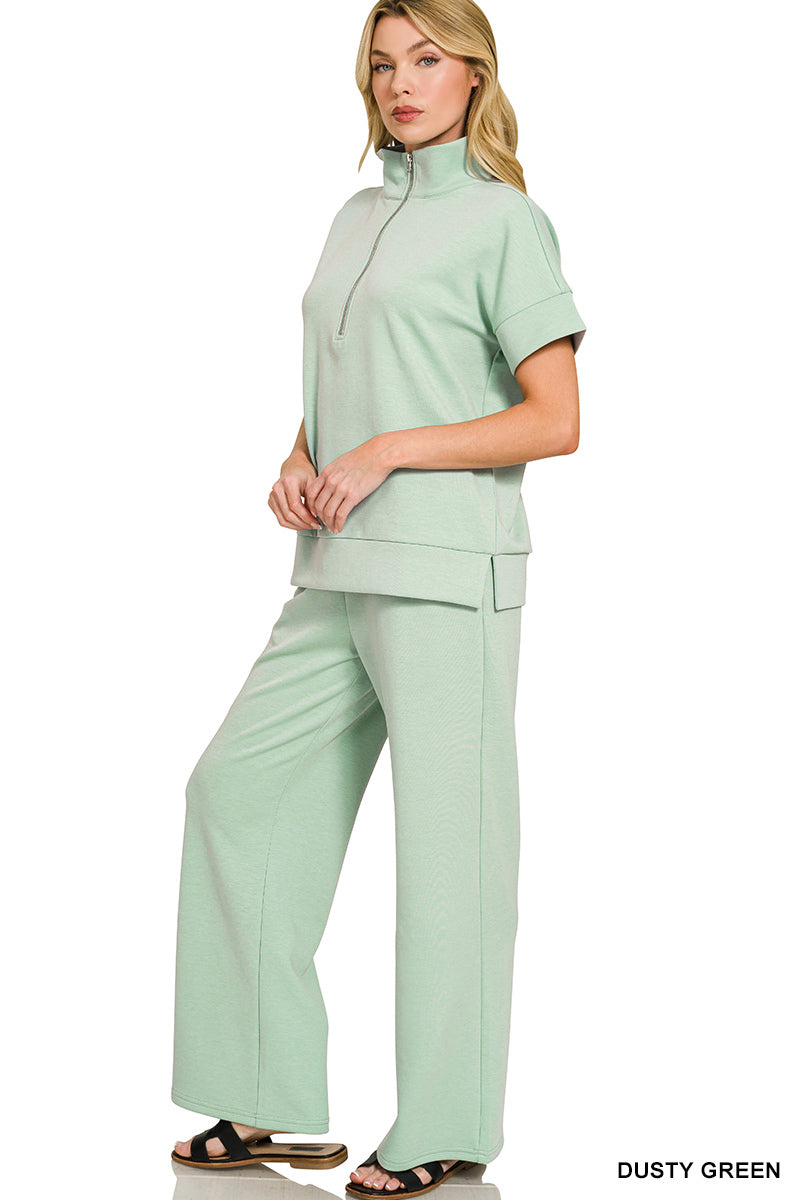 Scuba Half Zip Pants Set