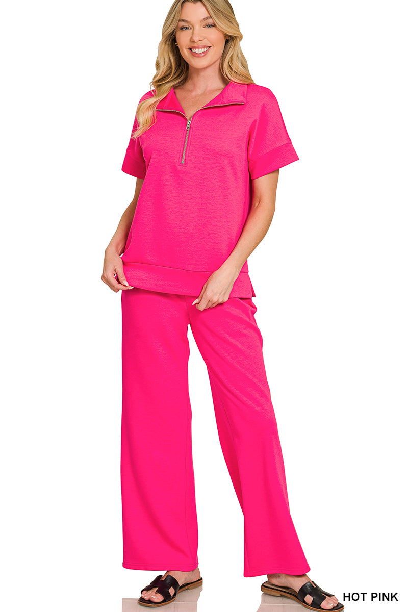 Scuba Half Zip Pants Set