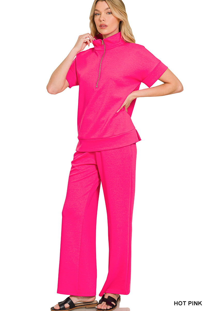 Scuba Half Zip Pants Set