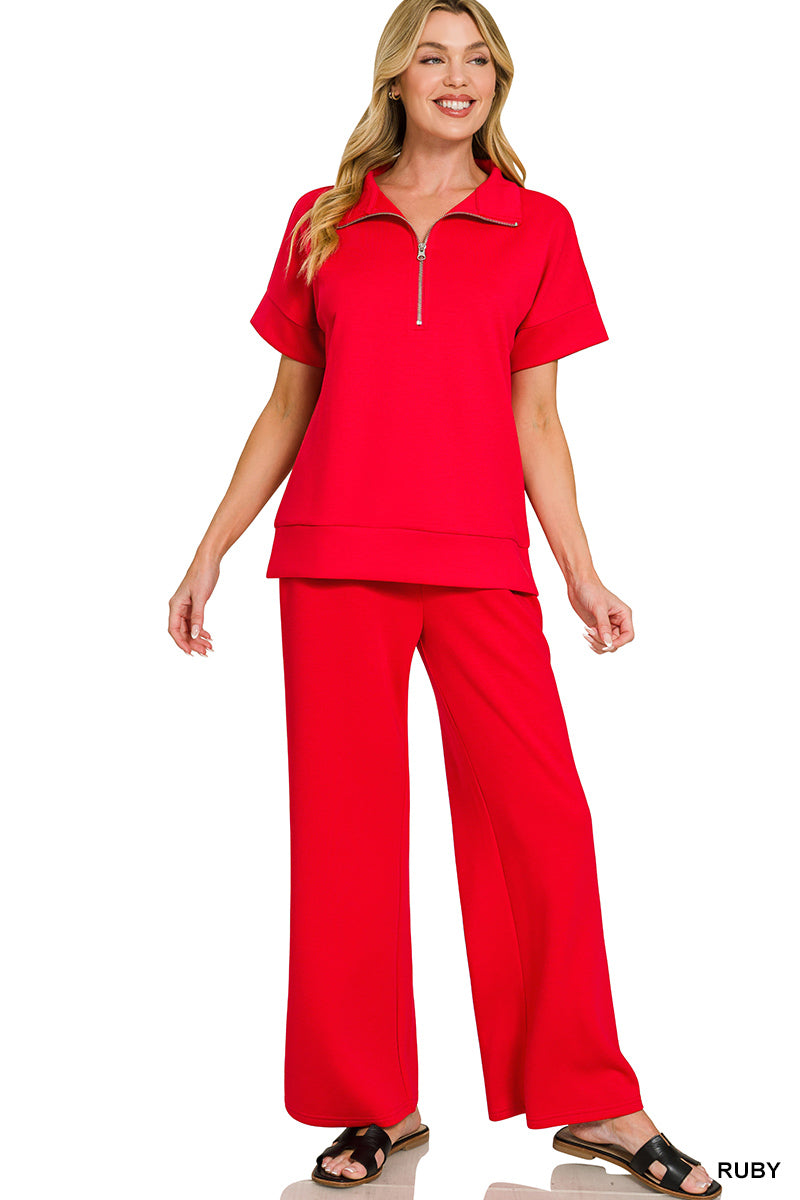 Scuba Half Zip Pants Set