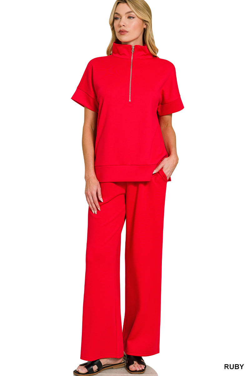 Scuba Half Zip Pants Set